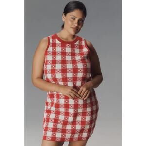 NWT Anthropologie Rachel Antonoff Maddy Mini Sweater Dress $328 PLUS 2X Red